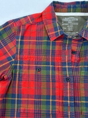 REI Co-op Men’s Medium Plaid Button-Down Heavy Cotton Work Shirt